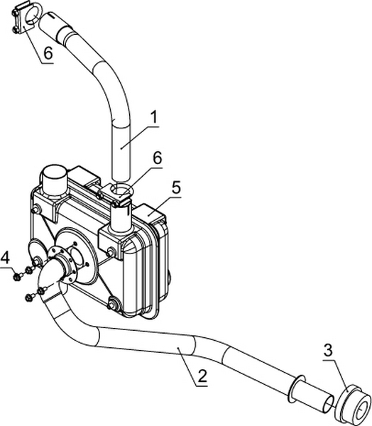 Система выпуска  двигателя Kohler CH 740-3201