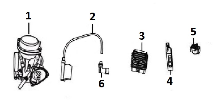 Карбюратор и детали электрооборудования (двигатель)